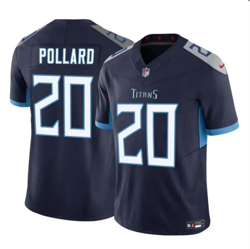 Men's Tennessee Titans #20 Tony Pollard Navy 2023 F.U.S.E. Vapor Limited Stitched Football Jersey
