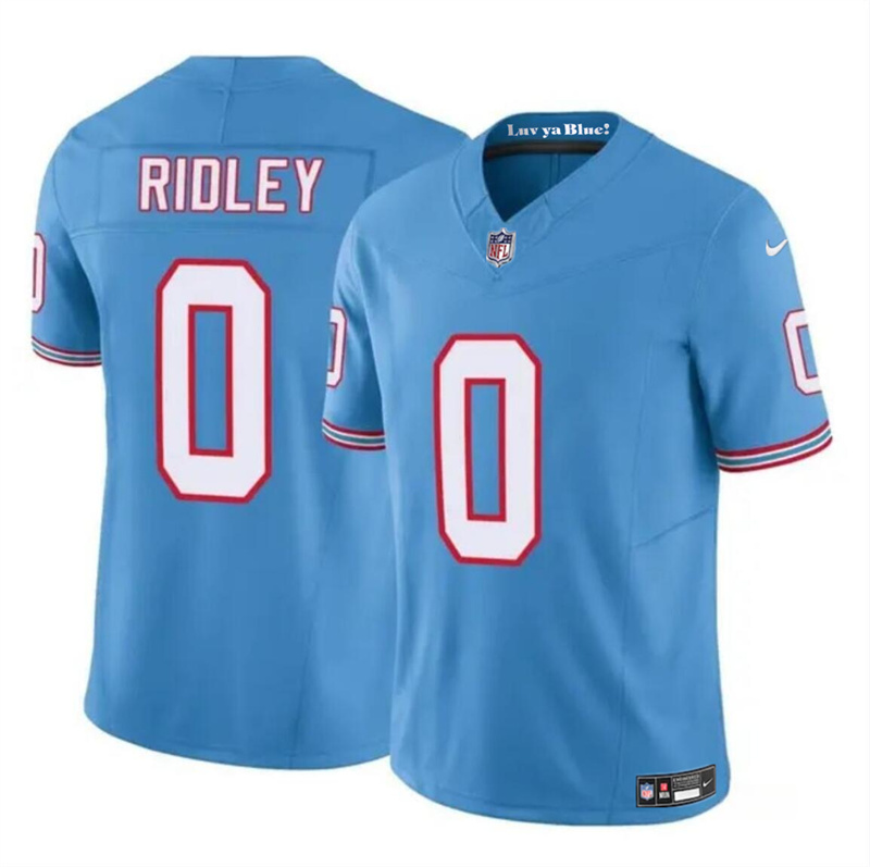 Men's Tennessee Titans #0 Calvin Ridley Blue 2023 F.U.S.E. Throwback Limited Stitched Football Jersey