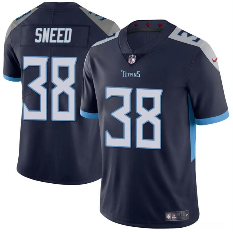 Men's Tennessee Titans #38 L'Jarius Sneed Navy Vapor Limited Stitched Football Jersey