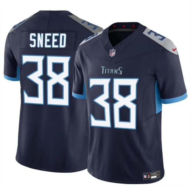 Men's Tennessee Titans #38 L'Jarius Sneed Navy 2024 F.U.S.E. Vapor Limited Stitched Football Jersey