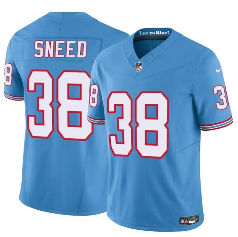 Men's Tennessee Titans #38 L'Jarius Sneed Blue 2024 F.U.S.E. Throwback Vapor Limited Stitched Football Jersey