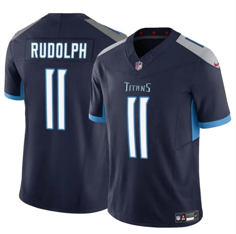 Men's Tennessee Titans #11 Mason Rudolph Navy 2024 F.U.S.E. Vapor Limited Stitched Football Jersey