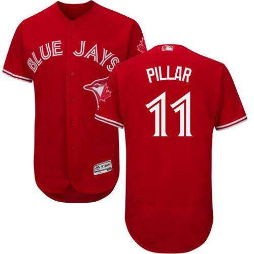 Blue Jays #11 Kevin Pillar Red Flexbase Authentic Collection Canada Day Stitched MLB Jersey