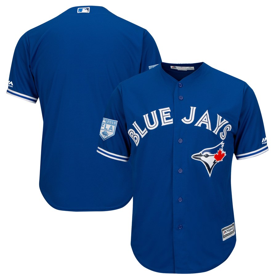 Blue Jays Blank Blue 2019 Spring Training Cool Base Stitched MLB Jersey