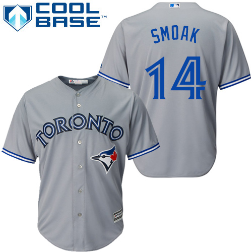 Blue Jays #14 Justin Smoak Grey New Cool Base Stitched MLB Jersey