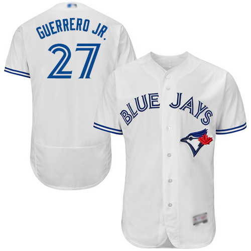 Blue Jays #27 Vladimir Guerrero Jr. White Flexbase Authentic Collection Stitched MLB Jersey