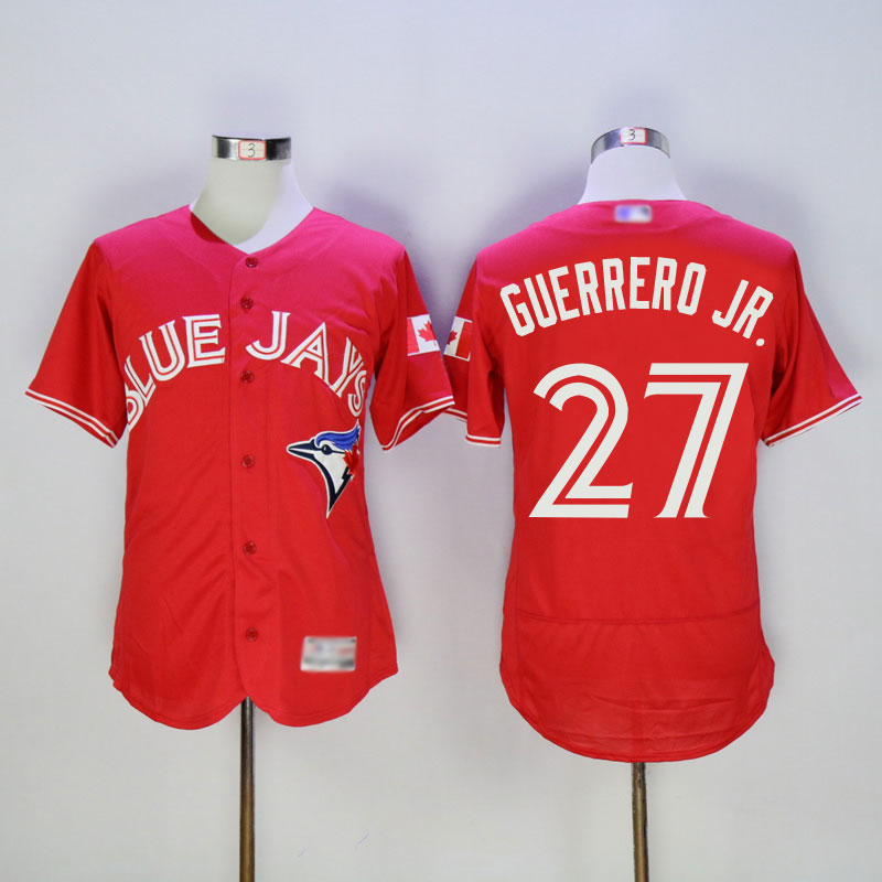 Blue Jays #27 Vladimir Guerrero Jr. Red New Cool Base Canada Day Stitched MLB Jersey