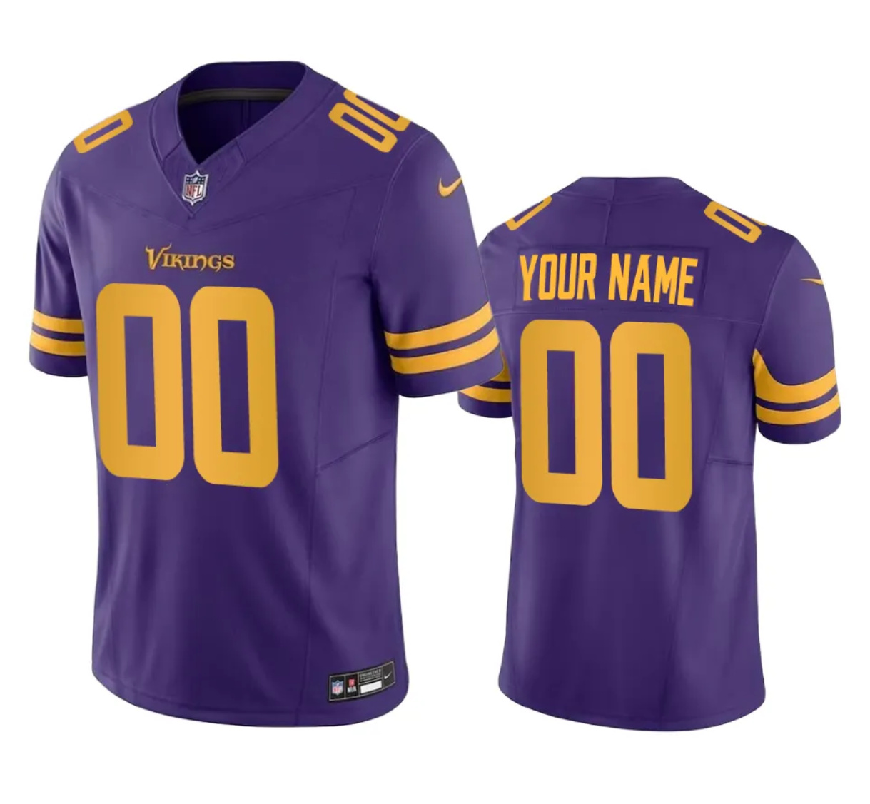 Men's Minnesota Vikings Active Player Custom Purple 2023 F.U.S.E. Color Rush Limited Stitched Football Jersey
