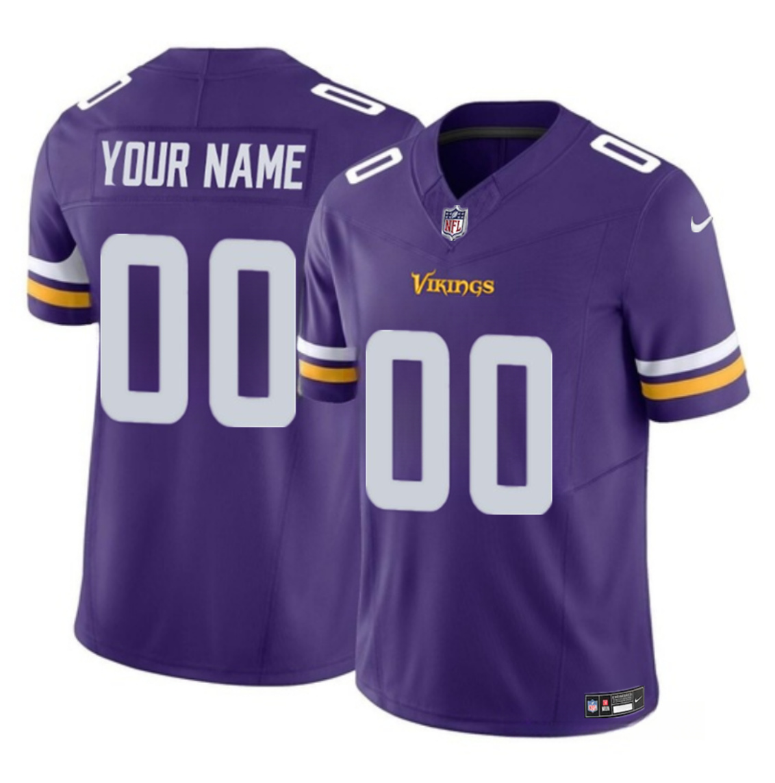 Men's Minnesota Vikings Active Player Custom Purple 2023 F.U.S.E. Vapor Limited Stitched Football Jersey