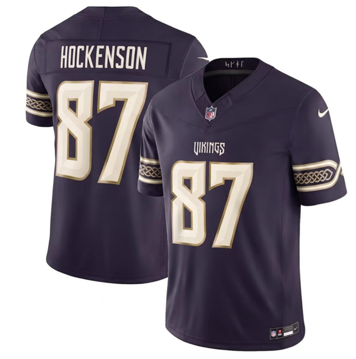 Men's Minnesota Vikings #87 T.J. Hockenson Deep Purple 2026 F.U.S.E. Rivalries Collection Limited Stitched Football Jersey Men's Minnesota Vikings #87 T.J. Hockenson Deep Purple 2026 F.U.S.E. Rivalries Collection Limited Stitched Football Jersey