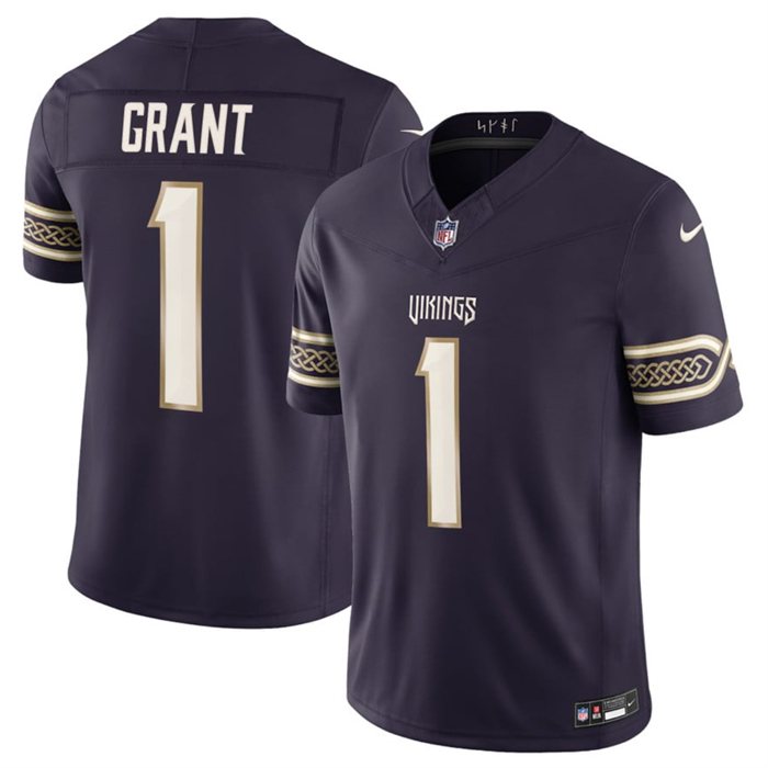 Men's Minnesota Vikings #1 Bud Grant Deep Purple 2026 F.U.S.E. Rivalries Collection Limited Stitched Football Jersey Men's Minnesota Vikings #1 Bud Grant Deep Purple 2026 F.U.S.E. Rivalries Collection Limited Stitched Football Jersey