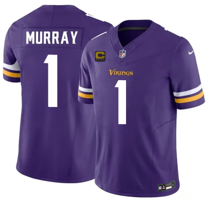 Men's Minnesota Vikings #1 Kyler Murray Purple 2026 F.U.S.E. 4-Star C Patch Vapor Untouchable Limited Stitched Jersey