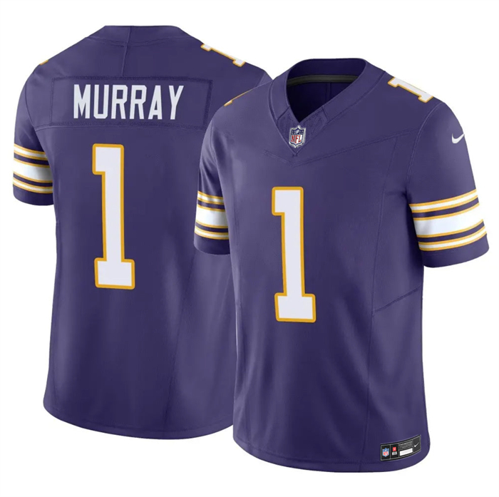 Men's Minnesota Vikings #1 Kyler Murray Purple 2026 F.U.S.E. Throwback Limited Stitched Jersey