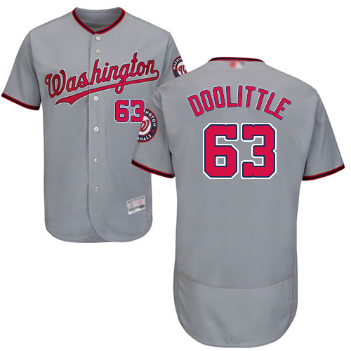 Nationals #63 Sean Doolittle Grey Flexbase Authentic Collection Stitched MLB Jersey