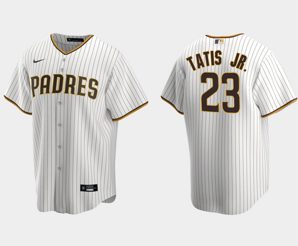 Men's San Diego Padres White #23 Fernando Tatis Jr. Stitched Baseball Jersey