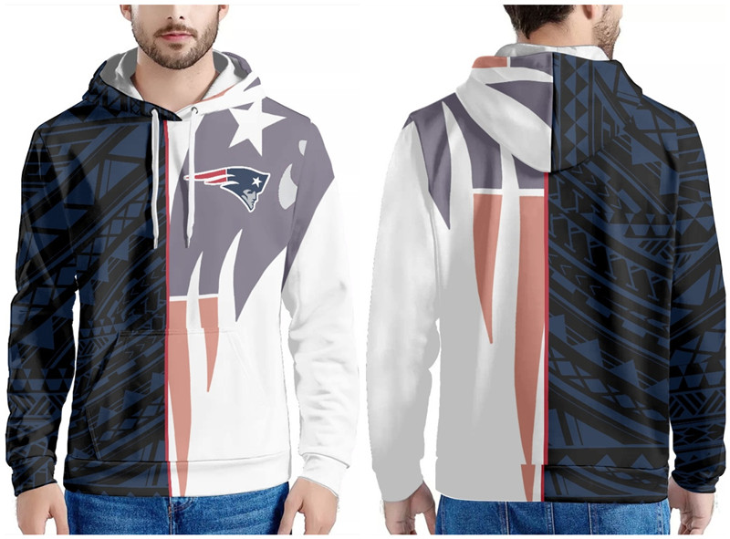 Men's New England Patriots Navy/Black/White Pullover Hoodie
