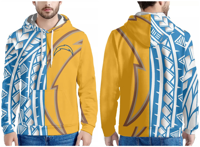 Men's Los Angeles Chargers Blue/Yellow/White Pullover Hoodie