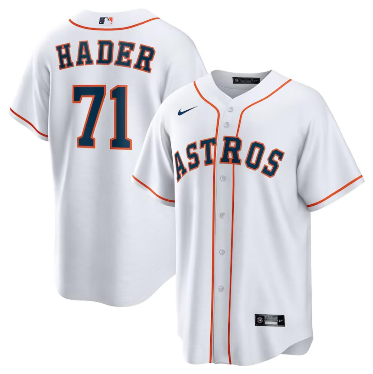 Men's Houston Astros #71 Josh Hader White Cool Base Stitched Baseball Jersey Men's Houston Astros #71 Josh Hader White Cool Base Stitched Baseball Jersey