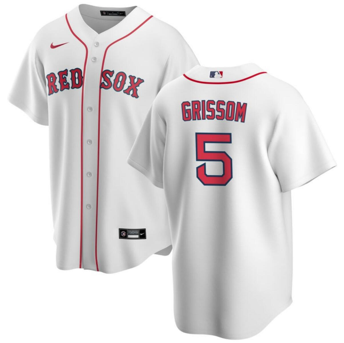 Men's Boston Red Sox #5 Vaughn Grissom White Cool Base Stitched Baseball Jersey