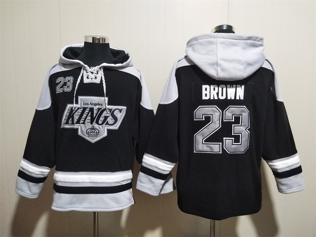 Men's Los Angeles Kings #23 Dustin Brown Black Ageless Must-Have Lace-Up Pullover Hoodie