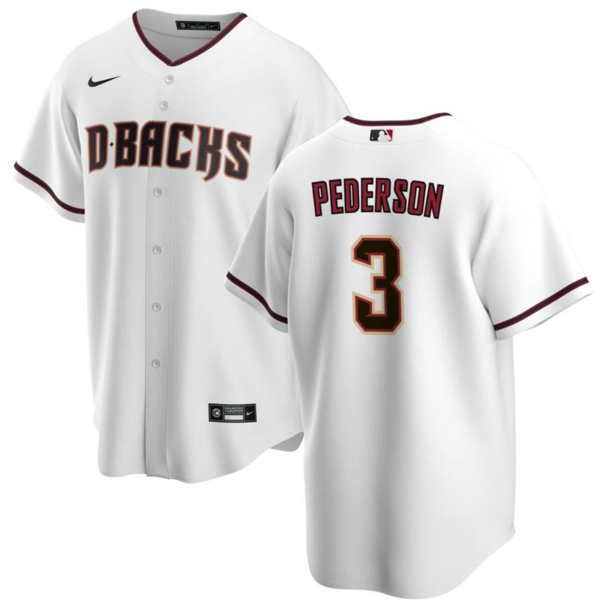 Men's Arizona Diamondbacks #3 Joc Pederson White Cool Base Stitched Baseball Jersey