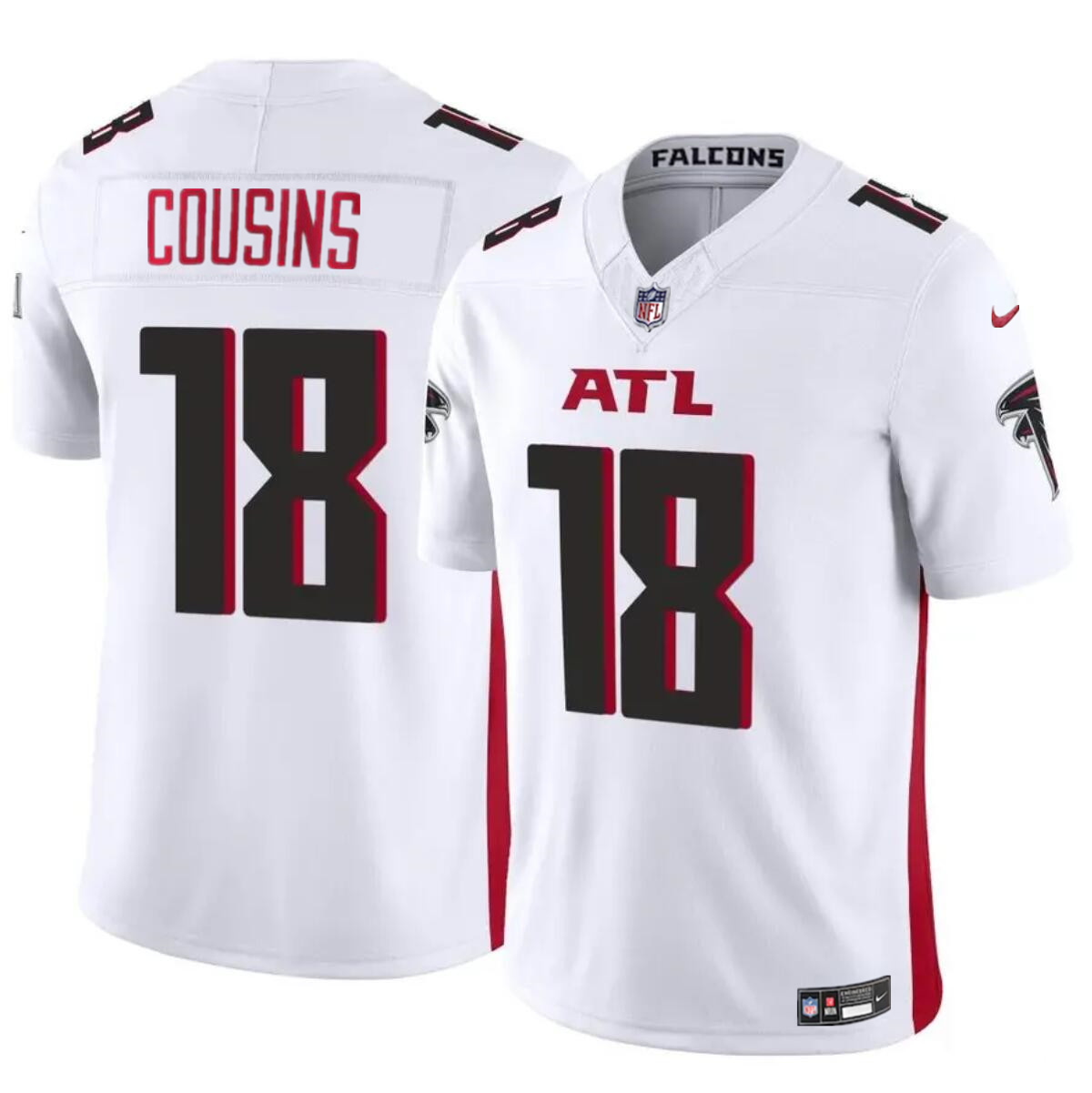 Men's Atlanta Falcons #18 Kirk Cousins White 2023 F.U.S.E. Vapor Untouchable Limited Stitched Football Jersey