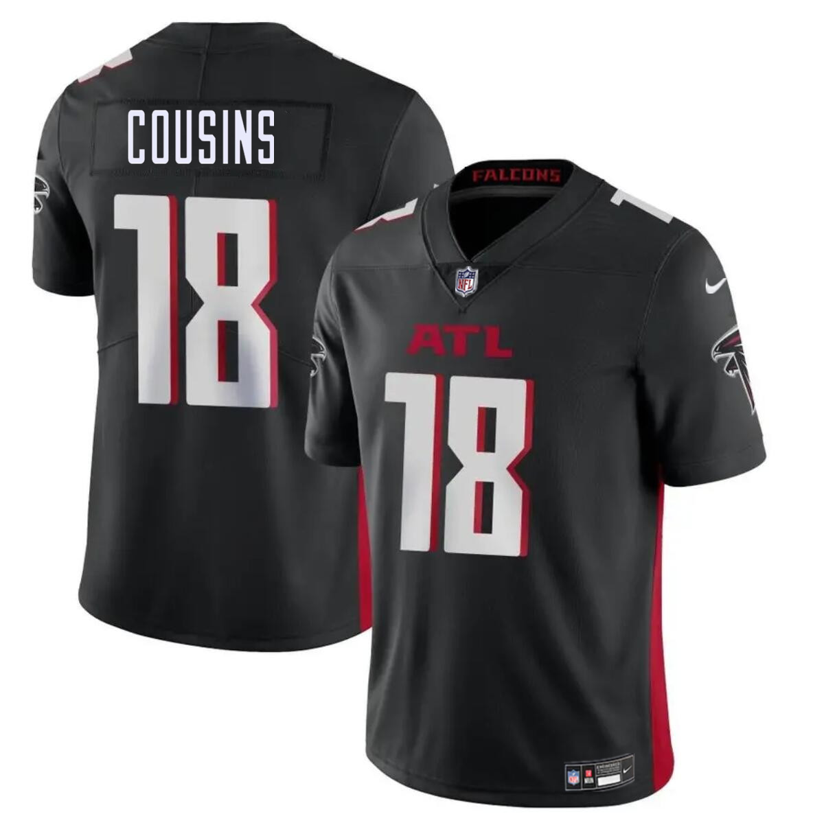 Men's Atlanta Falcons #18 Kirk Cousins Black Vapor Untouchable Limited Stitched Football Jersey