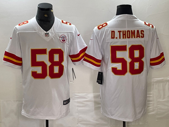 Men's Kansas City Chiefs #58 Derrick Thomas White Vapor Untouchable Limited Stitched Football Jersey