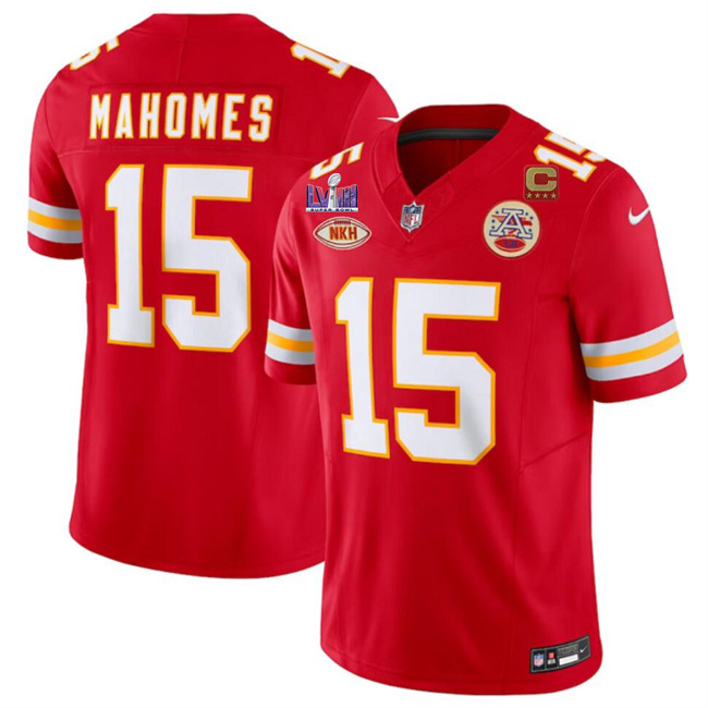Men's Kansas City Chiefs #15 Patrick Mahomes Red F.U.S.E. With "NKH" Patch And Super Bowl LVIII Patch Vapor Untouchable Limited Stitched Football Jersey