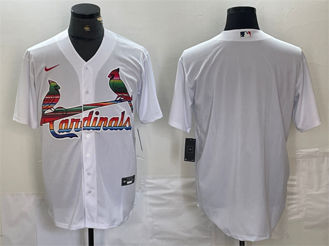 Men's St. Louis Cardinals Blank White Cool Base Stitched Jersey