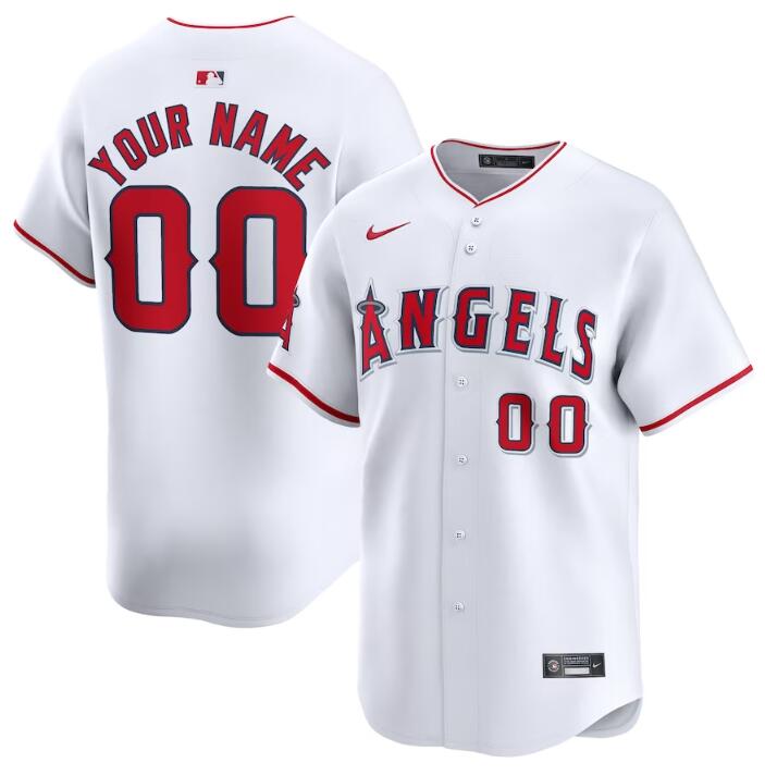 Men's Los Angeles Angels Active Player Custom White Home Limited Stitched Baseball Jersey