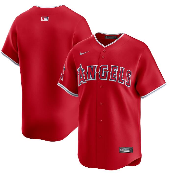Men's Los Angeles Angels Blank Red Alternate Limited Stitched Baseball Jersey