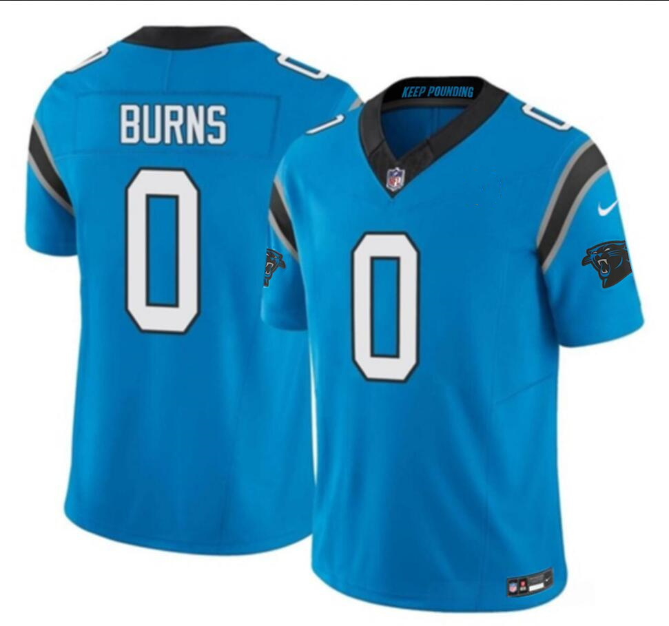 Men's Carolina Panthers #0 Brian Burns Blue 2023 F.U.S.E. Vapor Untouchable Stitched Football Jersey