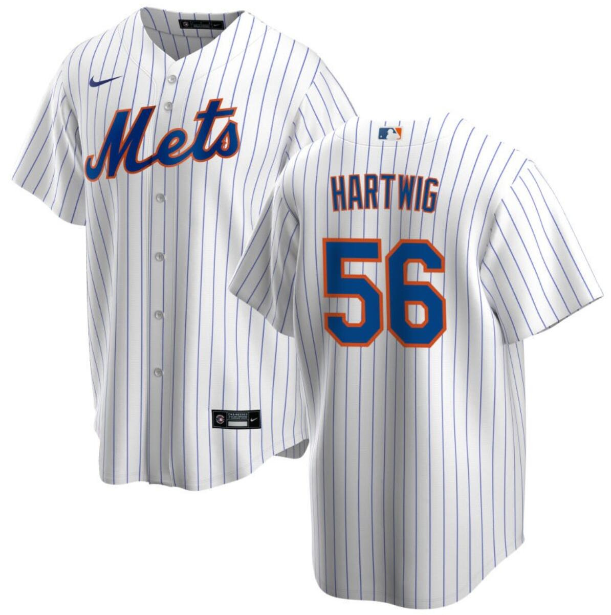 Men's New York Mets #56 Grant Hartwig White Cool Base Stitched Baseball Jersey