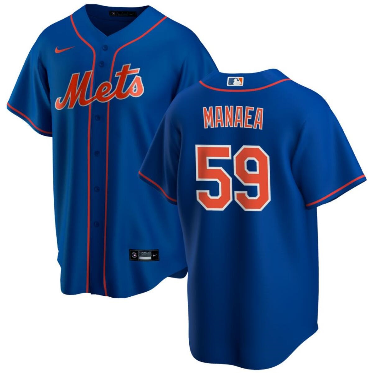 Men's New York Mets #59 Sean Manaea Blue Cool Base Stitched Baseball Jersey