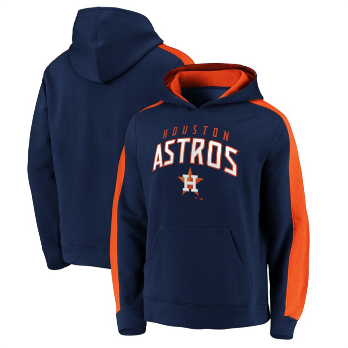 Men's Houston Astros Navy Game Time Arch Pullover Hoodie Pullover Hoodie