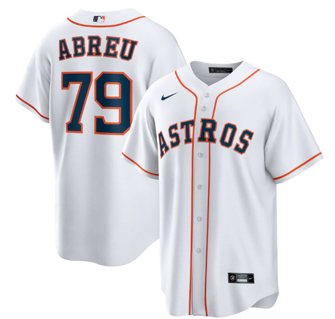 Men's Houston Astros #79 José Abreu White Cool Base Stitched Jersey