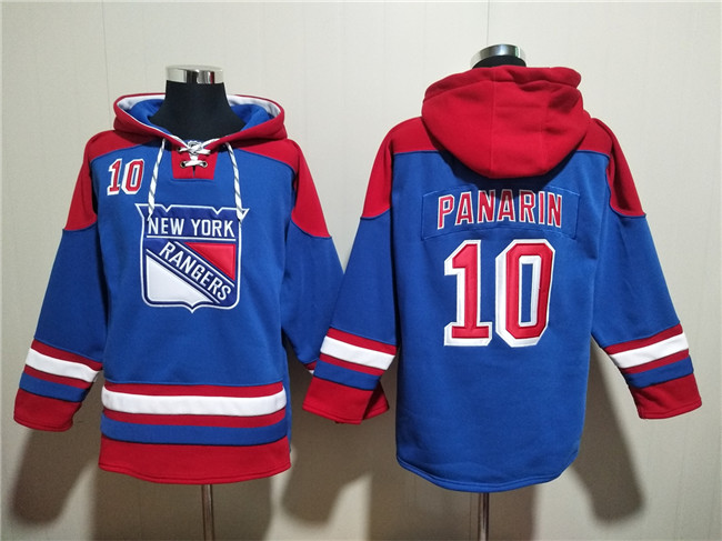 Men's New York Rangers #10 Artemi Panarin Blue Ageless Must-Have Lace-Up Pullover Hoodie