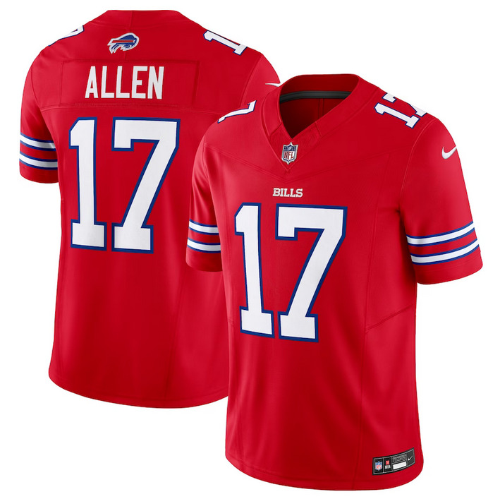 Men's Buffalo Bills #17 Josh Allen Red 2023 F.U.S.E. Vapor Untouchable Limited Stitched Jersey