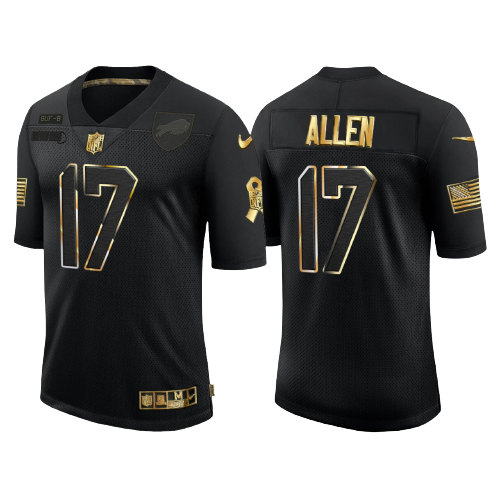 Men's Buffalo Bills ACTIVE PLAYER Custom Black Gold Salute to Service Limited Stitched Jersey