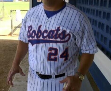 Men's Bobcats Customized White Stitched Baseball Jersey