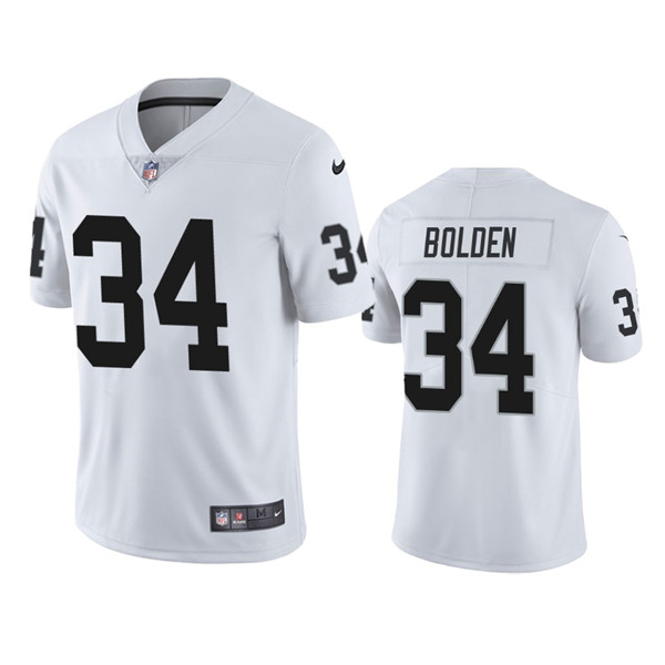 Men's Las Vegas Raiders #34 Brandon Bolden White Vapor Limited Stitched Jersey