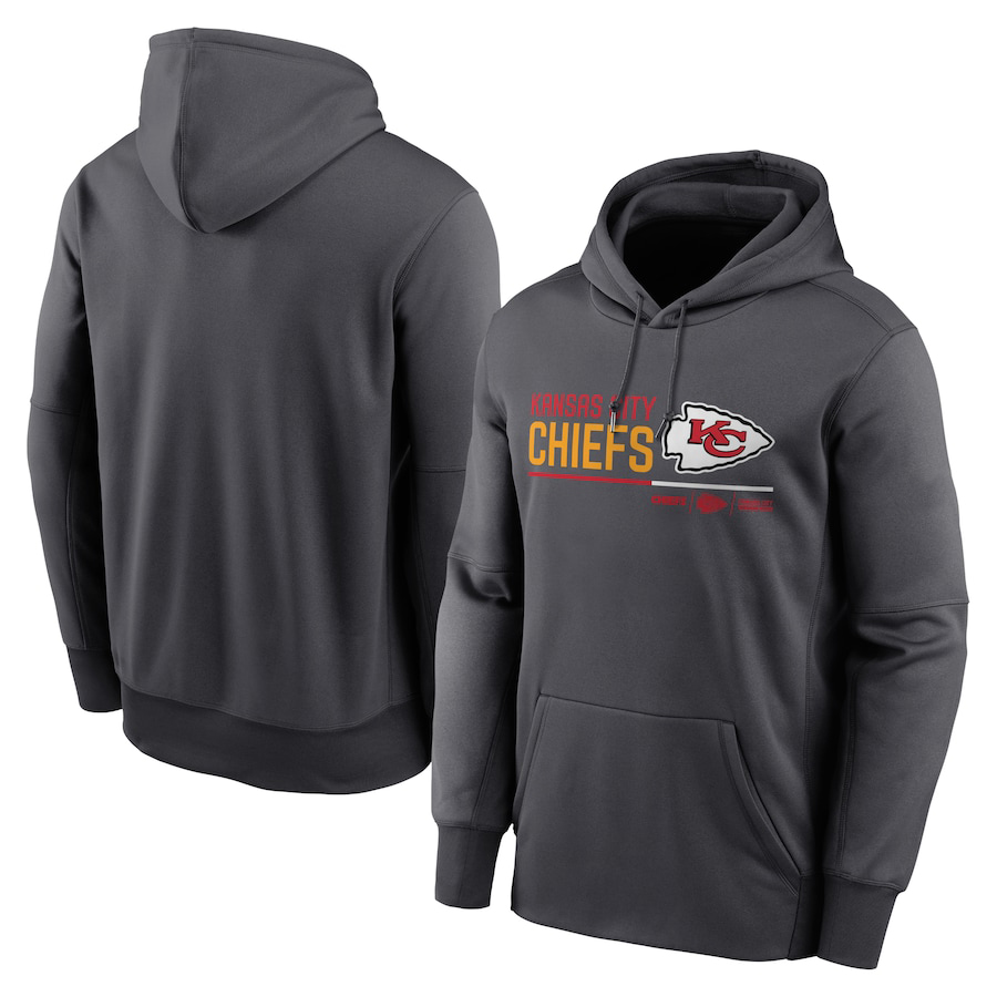 Men's Kansas City Chiefs Anthracite Prime Logo Name Split Pullover Hoodie