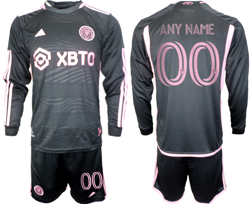 Men's Inter Miami CF Custom 2023/24 Black Away Soccer Jersey Suit