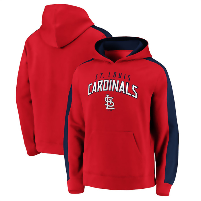 Men's St. Louis Cardinals Red Game Time Arch Pullover Hoodie Pullover Hoodie