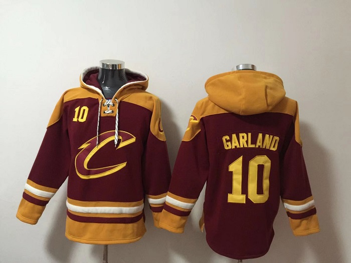 Men's Cleveland Cavaliers #10 Darius Garland Red Ageless Must-Have Lace-Up Pullover Hoodie