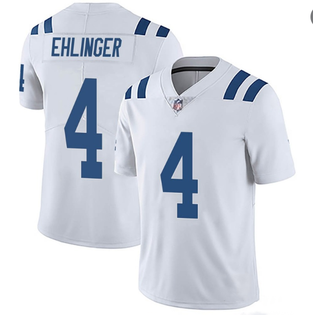 Men's Indianapolis Colts #4 Sam Ehlinger White Stitched Jersey
