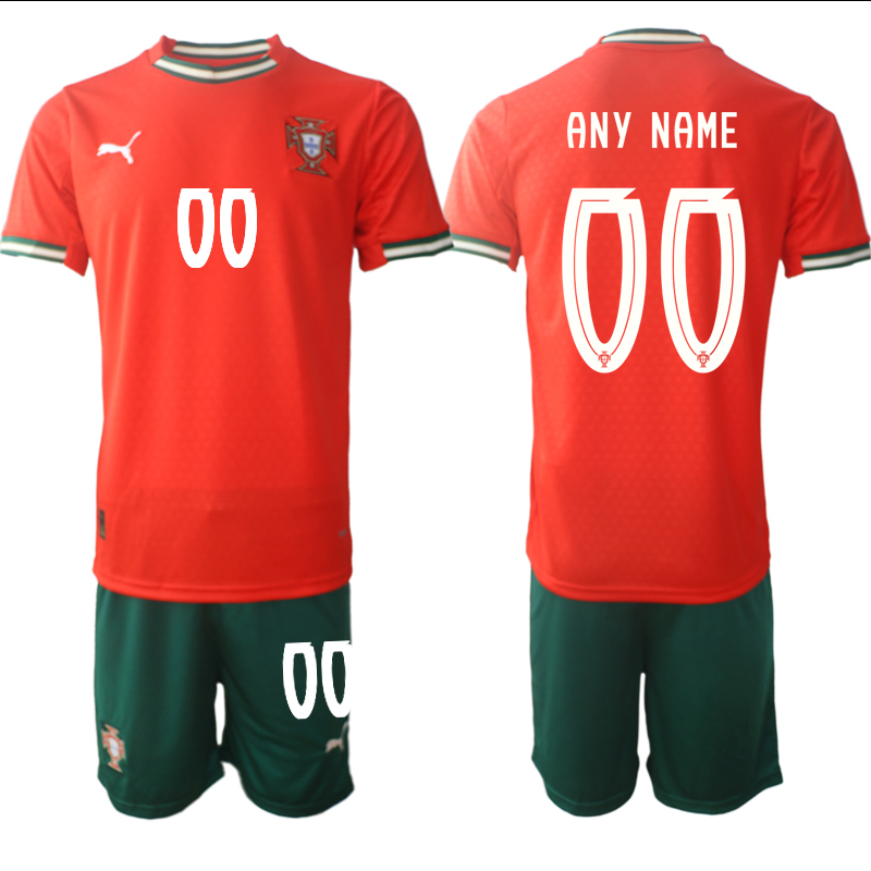 Men's Portugal Team Custom 2025 Red Home Soccer Jersey Suit