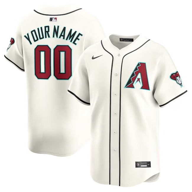 Men's Arizona Diamondbacks Active Player Custom 2023/24 Cream Cool Base Stitched Baseball Jersey