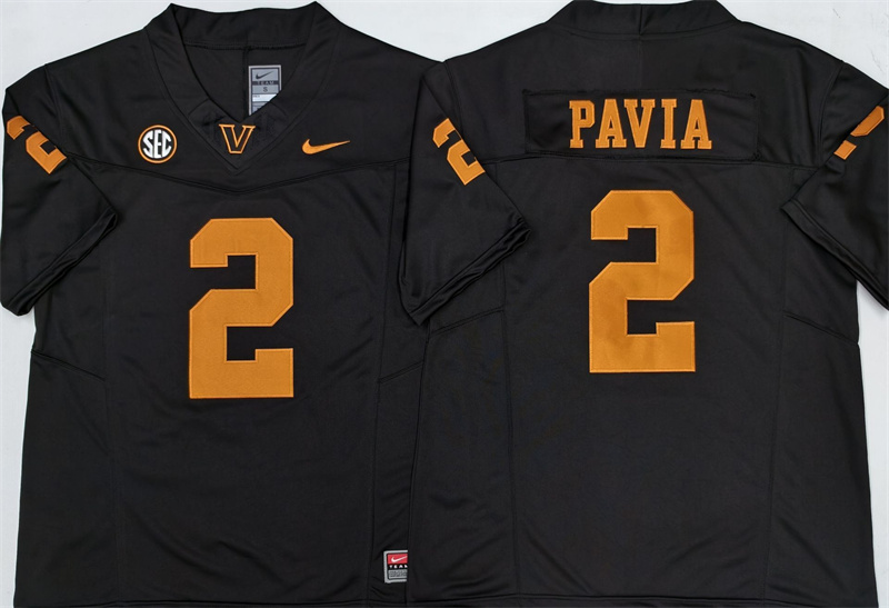 Men's Vanderbilt Commodores #2 Diego Pavia Black F.U.S.E. Vapor Limited Stitched Football Jersey